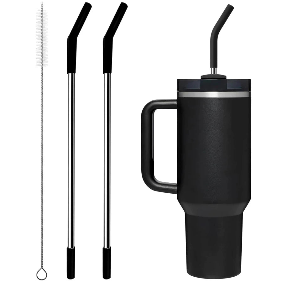 Stainless Steel Straw with Silicone Tip for Stanley Cup 2Pcs Replacement Straws for Stanley 40oz/30oz Tumbler 1Pcs Straw Brush - Gabriel