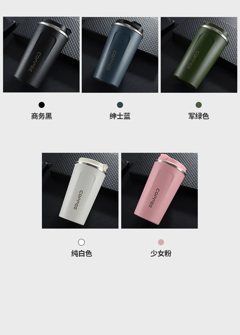 Intelligent temperature display thermos cup 304 stainless steel double-layer thermos cup Coffee cup Business car thermos cup