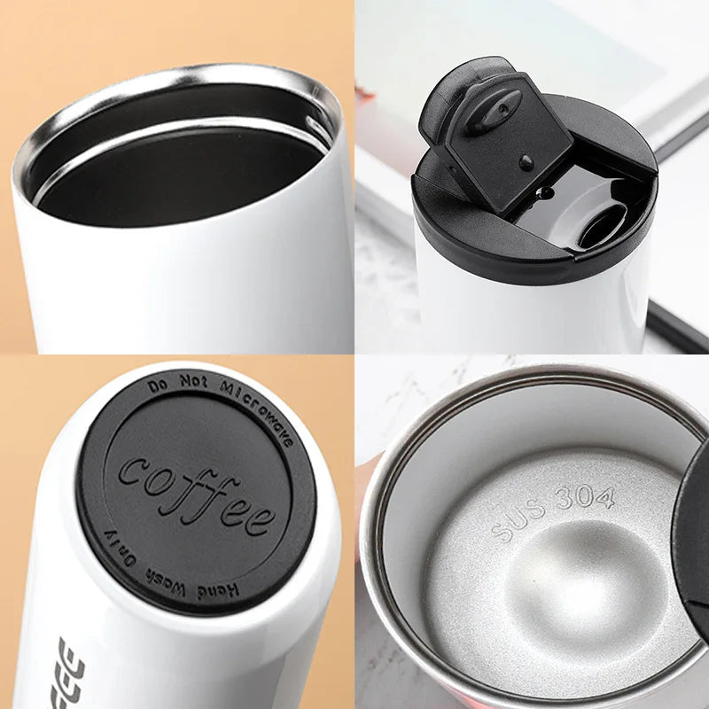 400ML Stainless Steel Coffee Thermos Bottle Thermal Mug Leakproof Car Vacuum Flasks Coffee Cup Travel Portable Insulated Bottles