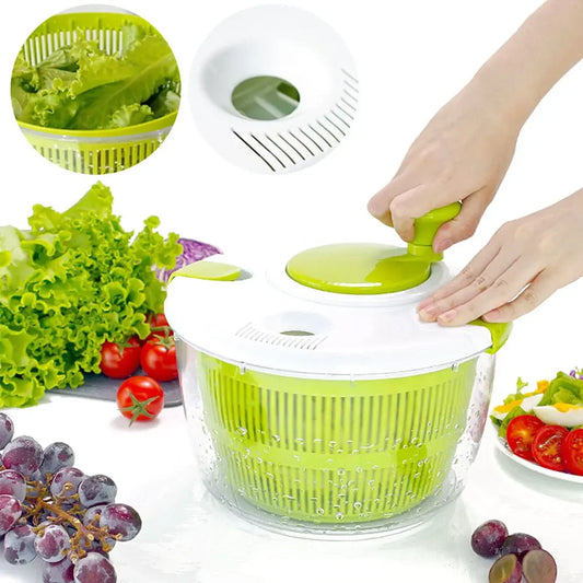 Salad Spinner Salad Dryer  Vegetable Washing Dryer Fruit Washer for Drying Salad Greens Drainer Strainer Manual Lettuce Spinner