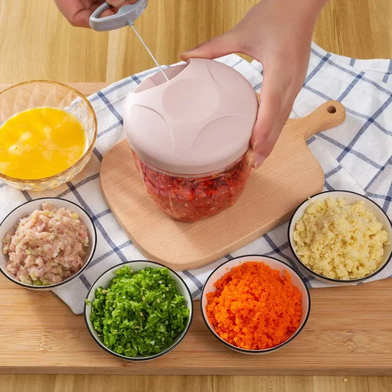 500/900ML Garlic Chopper Manual Rotate Vegetable Cutter Chopper Slicer Fruit Garlic Crusher Kitchen Gadget Blenders Meat Grinder