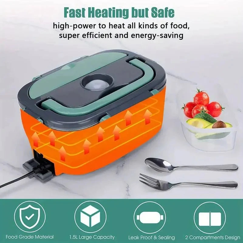 Portable Food Warmer Container Electric Lunch Box Stainless Steel for Car Truck Home Office Factory 110V//220V