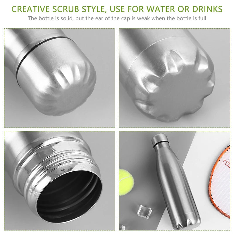 Stainless Steel Water Bottle Cycling Sports Drinking Cup Leakproof Portable Water Bottles Outdoor Camping Hiking Gym Kettle 2024 - Gabriel