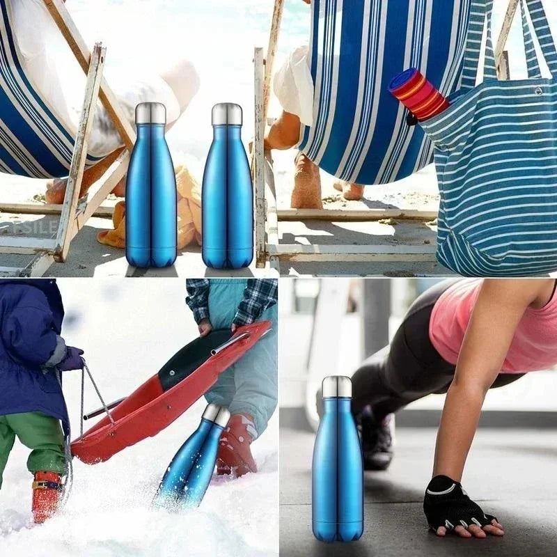 LMHBJY 350/500/750/1000ml Double Wall Stainles Steel Water Bottle Thermos Bottle Keep Hot and Cold Insulated Vacuum Flask Sport