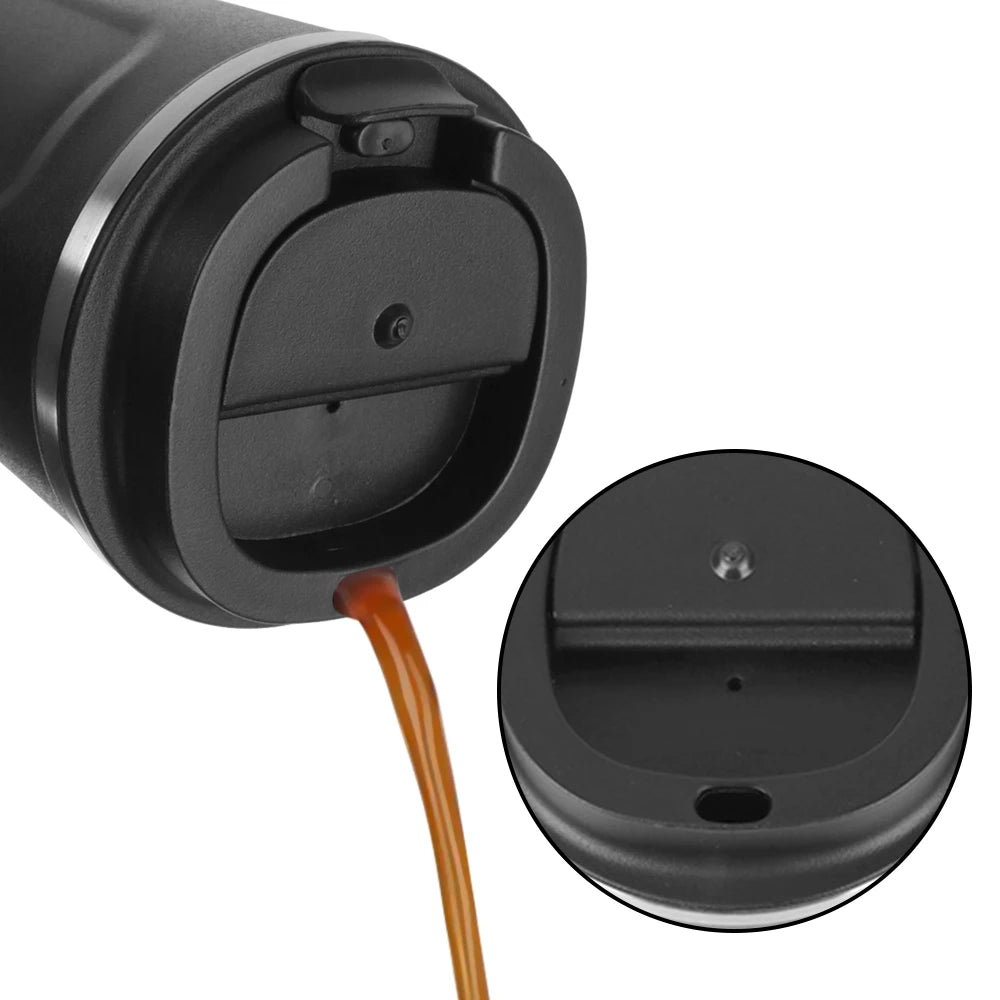 Thermo Cafe Doppelter Kaffeebecher aus Edelstahl für Tee, Wasser, Kaffee, 380/510 ml, auslaufsicher, Reise-Thermobecher, Auto-Thermosbecher