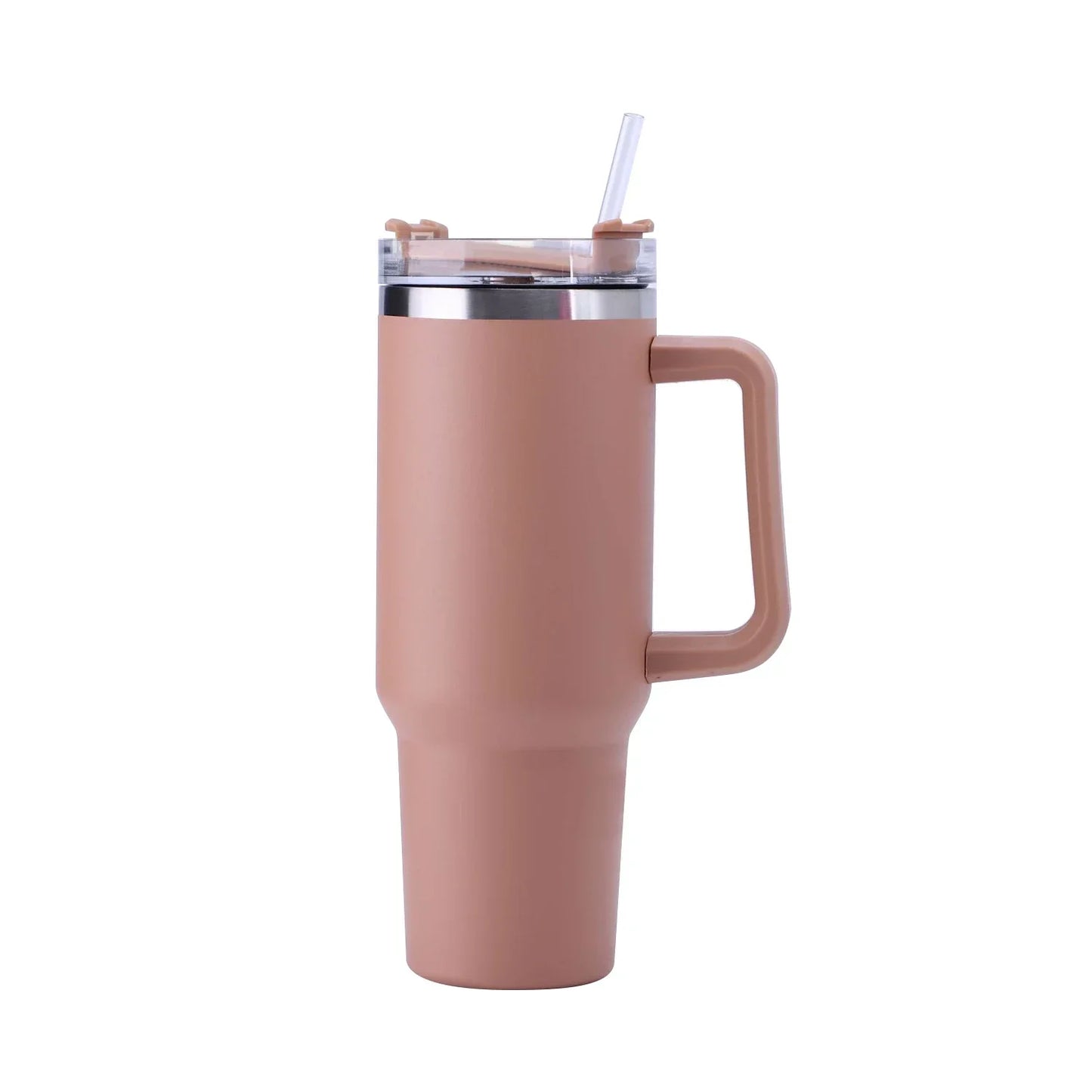 40OZ Straw Insulation Cup with Handle Portable Car Stainless Steel Coffee Water Bottle LargeCapacity Travel BPA Free Thermal Mug - Gabriel