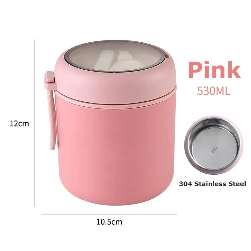 530ml/710ml Food Thermal Jar Insulated Soup Cup Thermos Containers Stainless Steel Lunch Box Thermo Keep Hot for School Children