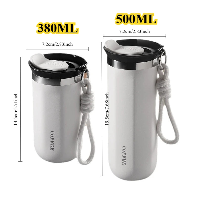 350/500ML Stainless Steel Coffee Mug Insulated Water Cup Portable Double Wall Vacuum Flask Leak-Proof with Lid Travel Coffee Cup