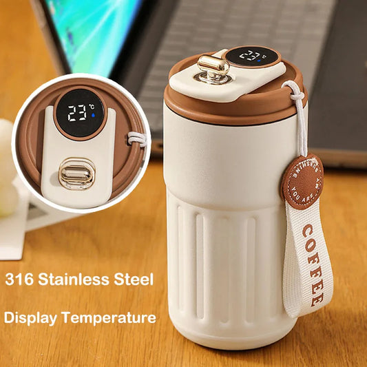 450 ml Thermosflasche Smart Display Temperatur 316 Edelstahl Vakuumbecher Büro Kaffeetasse Business Tragbarer Thermobecher