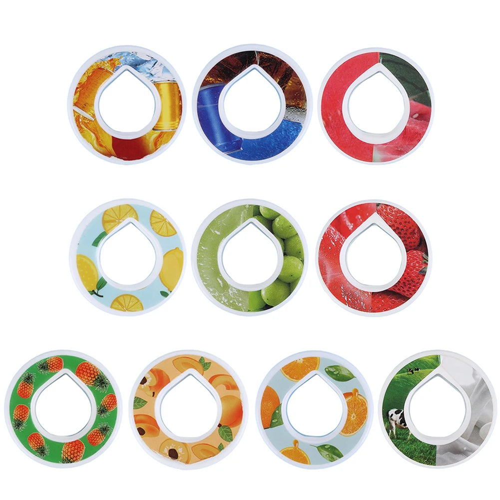 Multi-Flavor Water Cup Fragrance Ring 10 Pcs Flavor Pods Sports Bottle Flavour Pod for Flavouring Drinking Bottle