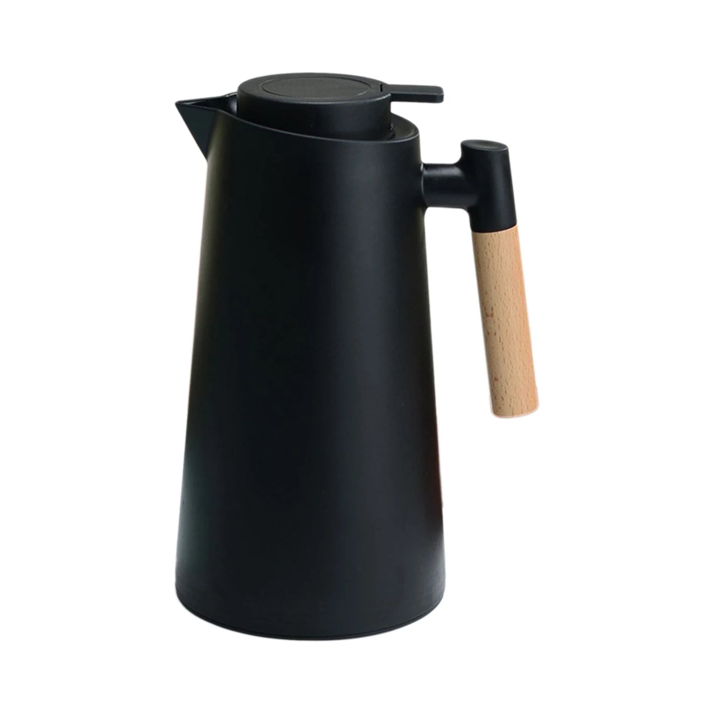 1L Thermal Coffee Carafe Double Walled Vacuum Coffee Pot Thermos Pot With Wood Handle Kettle Insulated Carafe Keeping Hot Cold