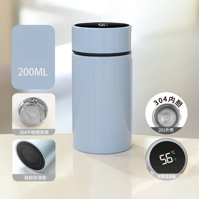 Smart Mini Pocket Thermos Cup 200ml Temperature Display Water Bottle Stainless Steel Vacuum Flasks Thermoses with Filter