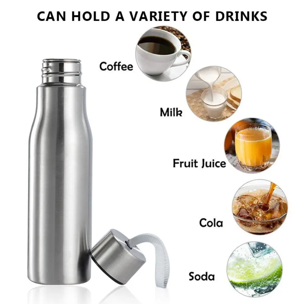 500ml/750ml Stainless Steel Water Bottle Drinking Cup with Handle Portable Cold Water Bottle for Cycling Sports Travel