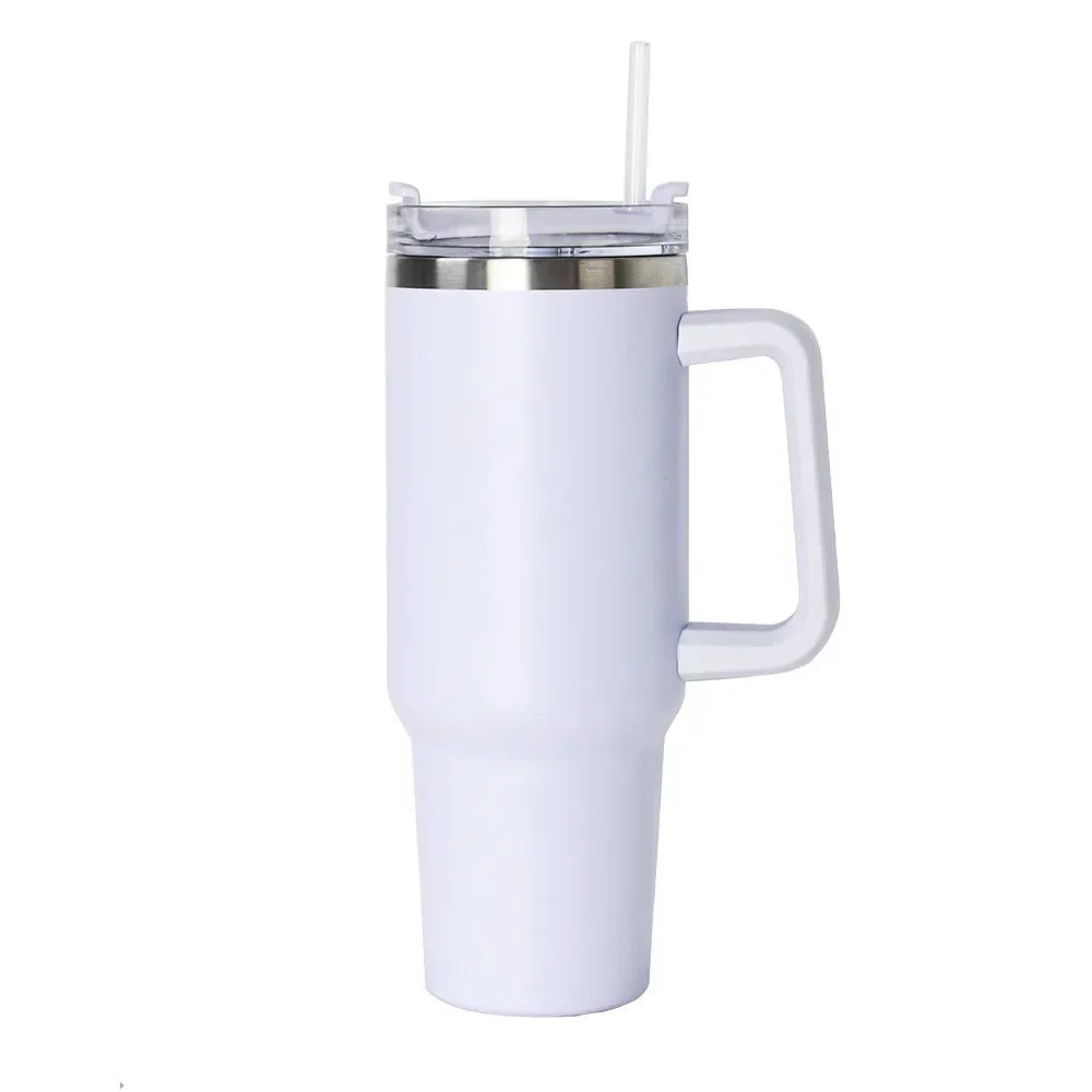 Mug With Lid and Straw Stainless Steel Vacuum Mug Tumbler Keep Cold and Hot Leak Proof Travel Coffee Mug - Gabriel