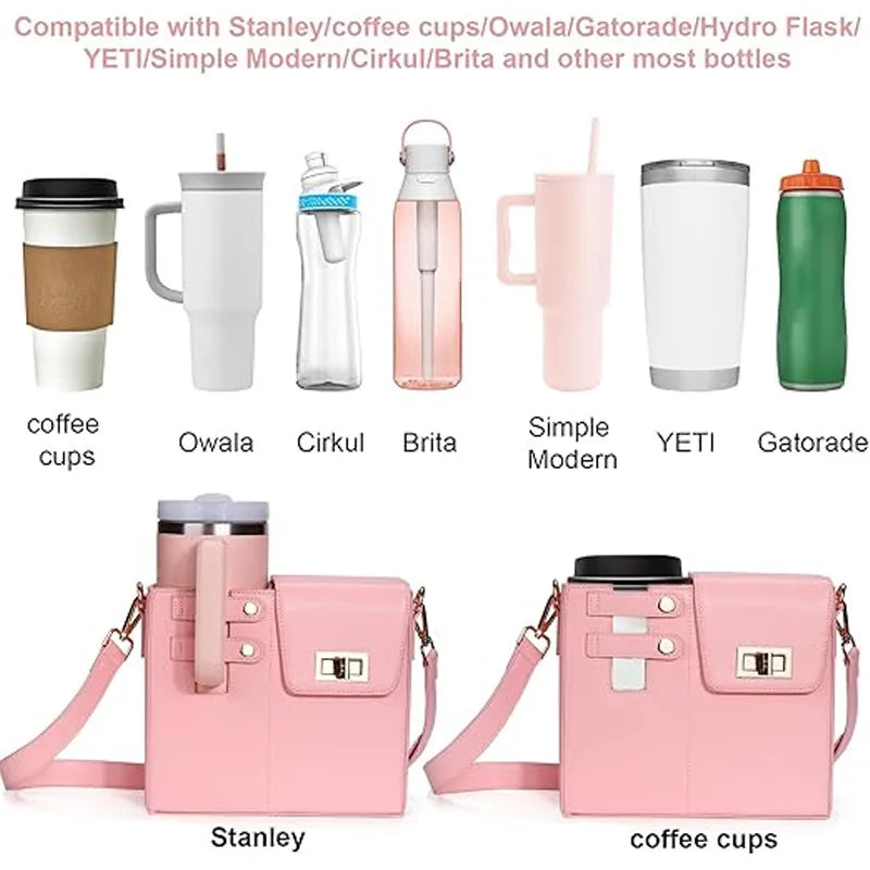 out-door water Bottle Bag protecting case Strap style bag storage organizer For Stanley tumbler Quencher coffee Cup Sleeve Pouch