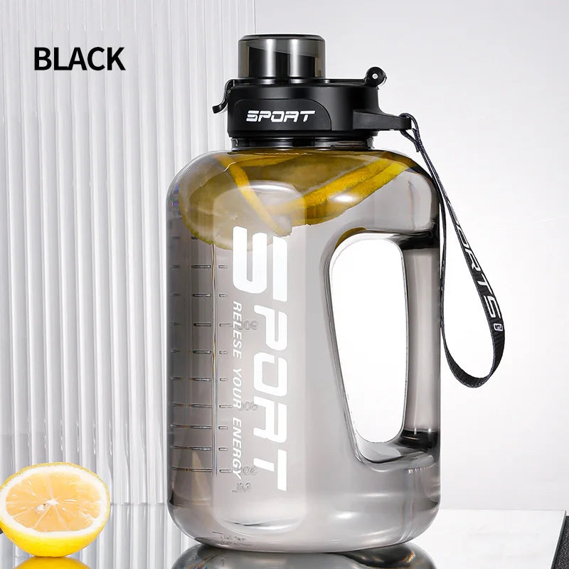 Large Capacity 2 Liter Water Bottle with Straw Lid Sports Gym Water Kettle for Camping Travel BPA Free Drinking Bottles