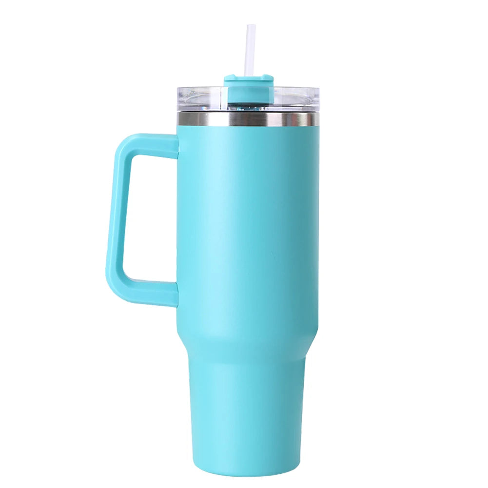 40oz Straw Insulated Tumbler with Handle Sports Water Bottle Stainless Steel Vacuum Thermal Insulated Mug for Women Men - Gabriel