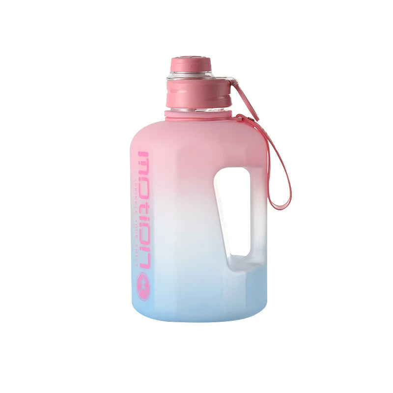 Sports Straw Large Capacity Fiess With Scale Gradient Kettle Outdoor Plastic Portable Water Bottle