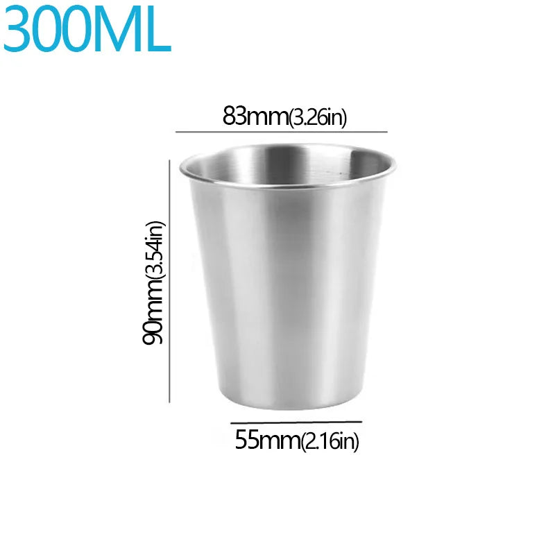 Stainless Steel Metal Cup Beer Cups Household Office Bar Wine Glass Coffee Tumbler Travel Camping Mugs Tea Mug Set Outdoor - Gabriel