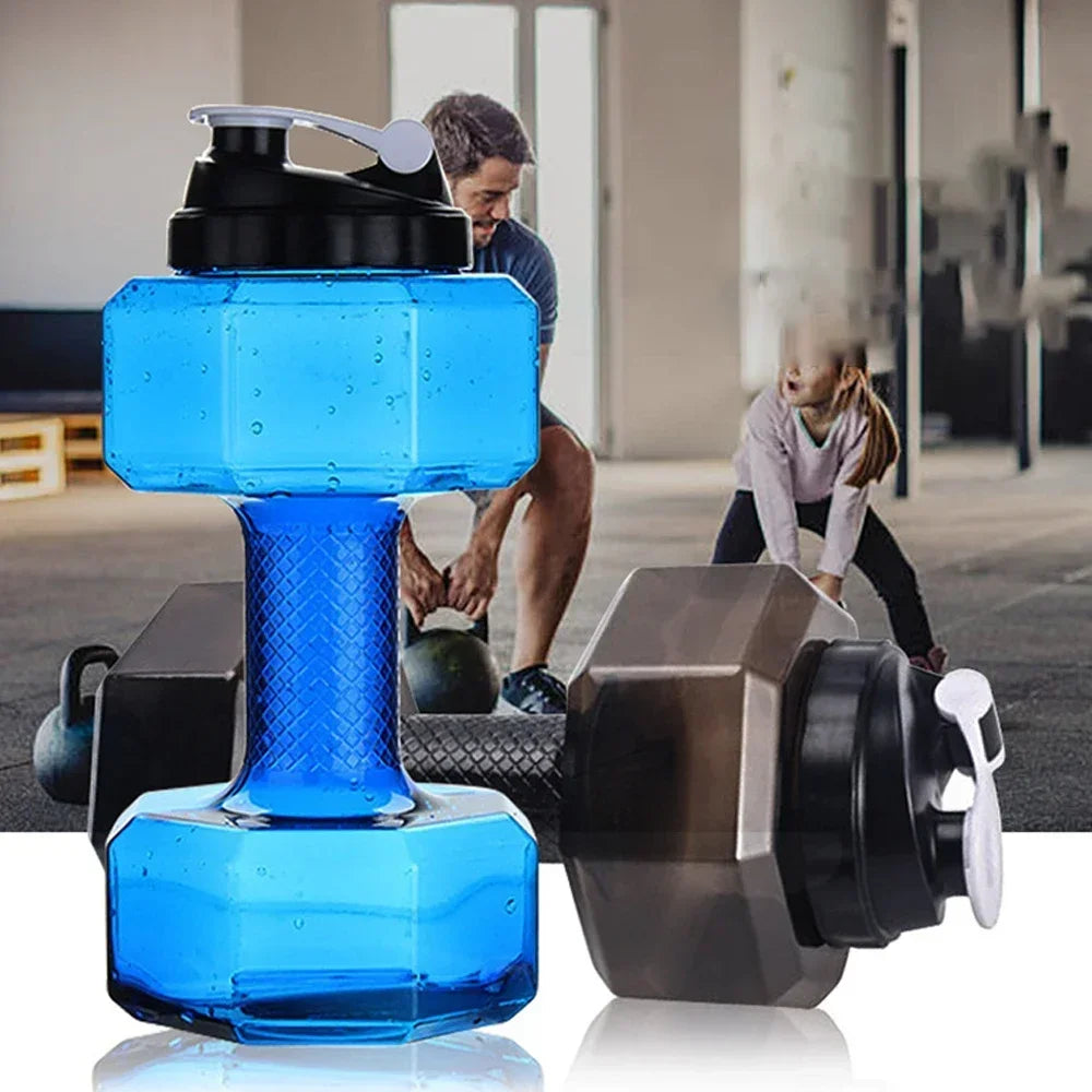 2200/2600mL Dumbbell Sport Bottle Multifunctional See Through Gym Sports Outdoor Camping Cycling Water Cup Dumbbell