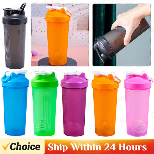 600ml Portable Protein Powder Shaker Bottle Leak Proof Water Bottle for Gym Fitness Training Sport Shaker Mixing Cup with Scale