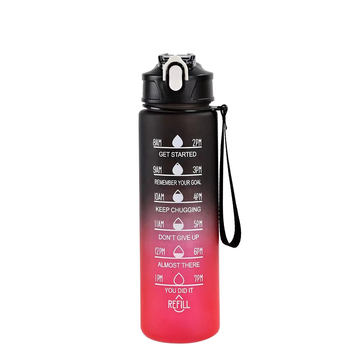 Sports Water Bottle with Time-Tracking Straw Leak Proof Locking Flip Cover for Easy Carry Ideal for Outdoor Adventures