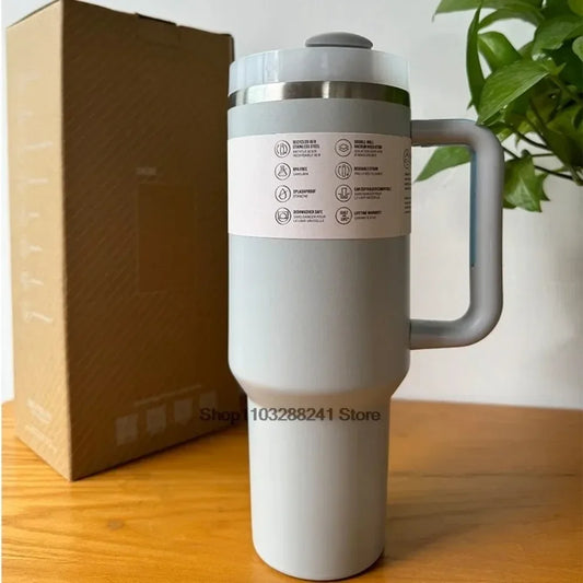 Mug de Voyage Isotherme Inox avec Poignée - Idéal Boissons Glacées, 30/40 oz