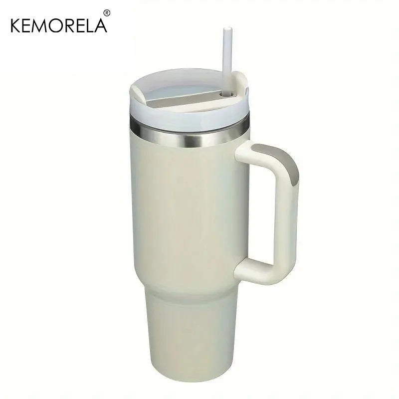 KEMORELA 30&40 oz Tumbler With Handle Lid Straw 887/1182ML Stainless Steel Water Bottle Vacuum Thermos Cup Travel Car Coffee Mug - Gabriel