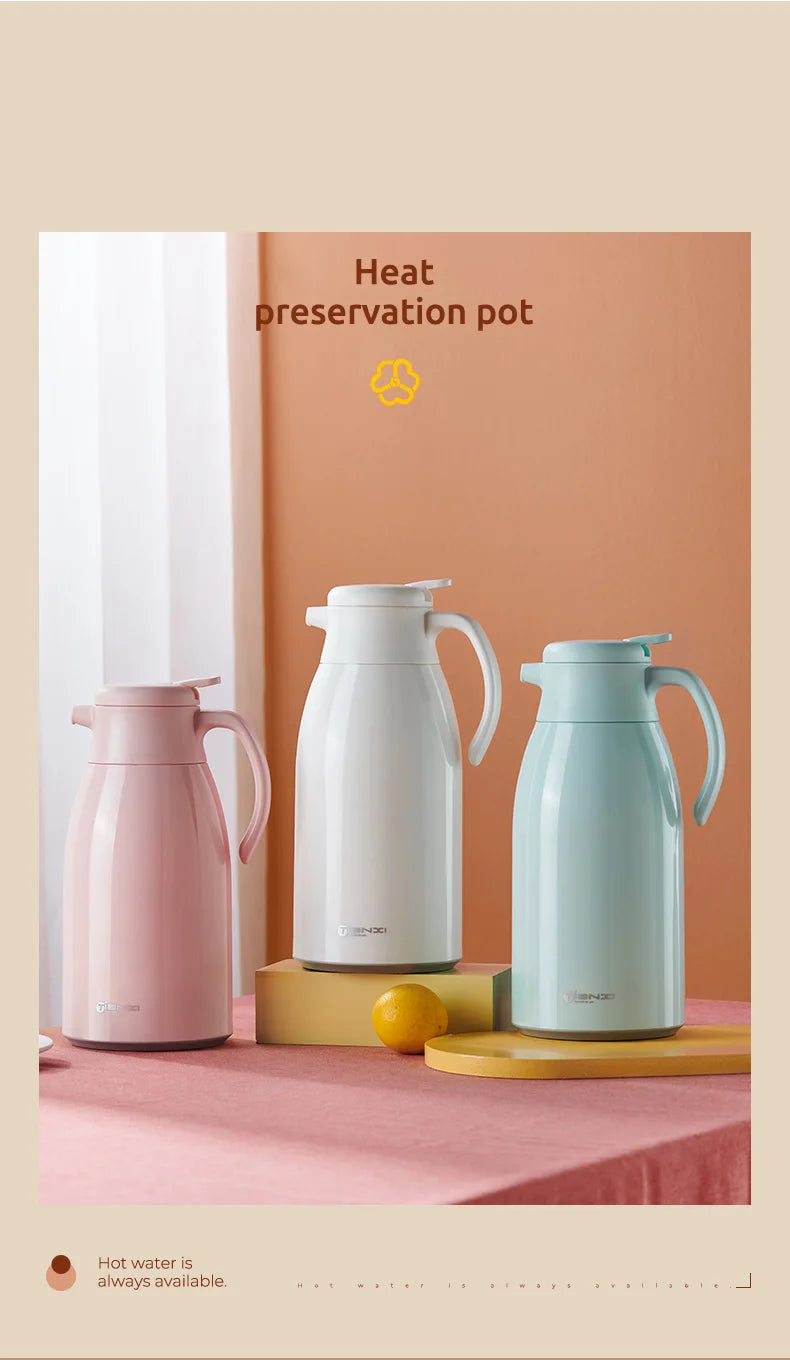 Insulation Kettle Household Long Term Insulation Thermos Bottle Large Capacity Glass Inner Leakproof Insulation Water Pot