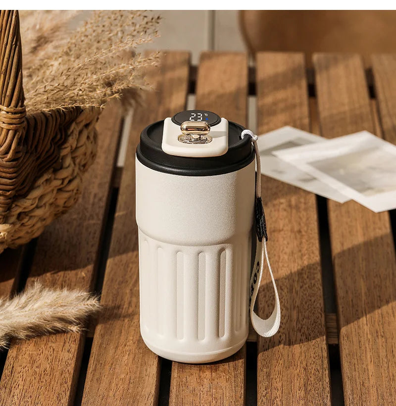 450ml Thermos Bottle Smart Display Temperature 316 Stainless Steel Vacuum Cup Office Coffee Cup Business Portable Thermal Mug