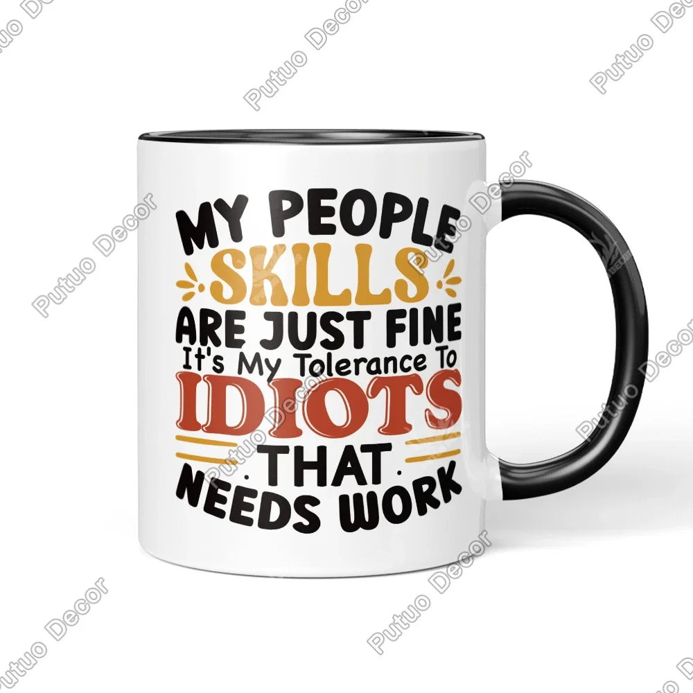 Putuo Decor 1pc Funny Sarcastic Quote Coffee Mug, Mug Cup for Home Office Living Room, Funny Gifts for Friend Family Colleague - Gabriel