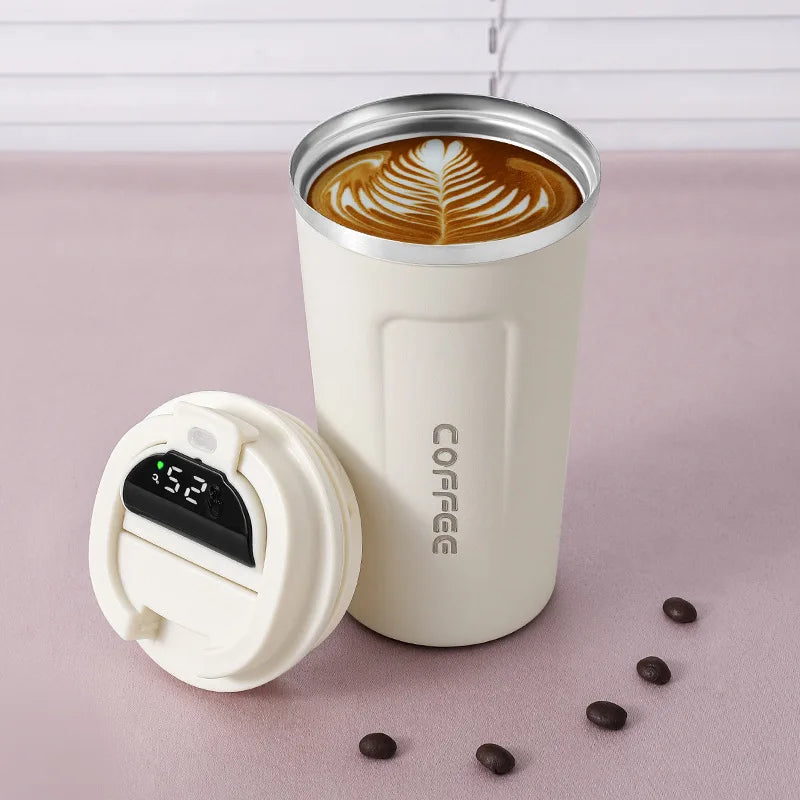 510ml Thermos Bottle Smart Display Temperature Coffee Cup 304 Stainless Steel Vacuum Cup Office Business Portable Thermal Mug