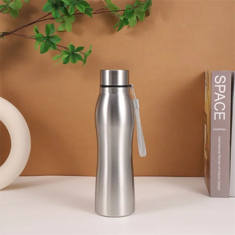 1000Ml Stainless Steel Sport Bottle Single-Layer Red Water Cup Metal Flask Drinkware Camping Sports Gym