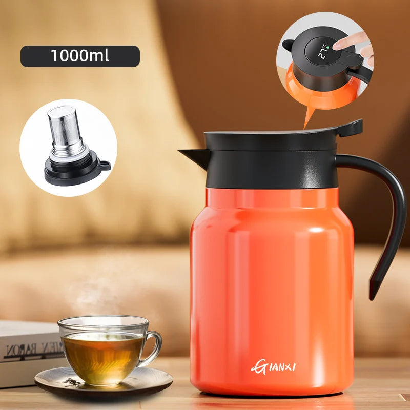 GIANXI 1000ML Keramik-Teekanne mit Innenfutter für Tee, Haushaltsfilterkaffeekanne mit Griff, Kaltwasserkessel, Kaffee- und Teegeschirr