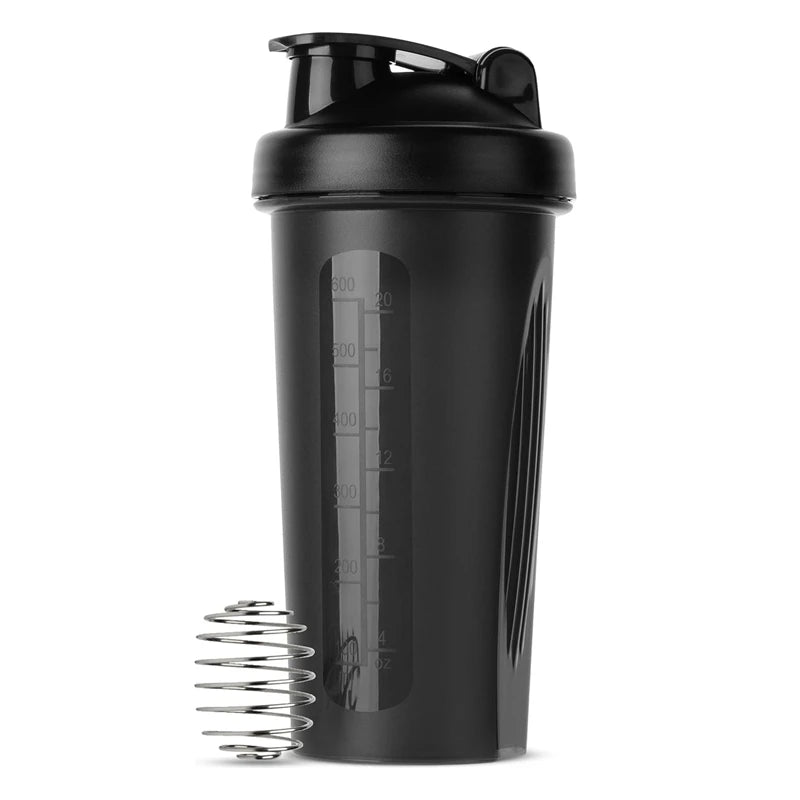 600 ml Shaker-Flasche, 20 oz Protein-Shaker, Plastikflasche, tragbare Fitnessflasche für fitnessbegeisterte Sportler