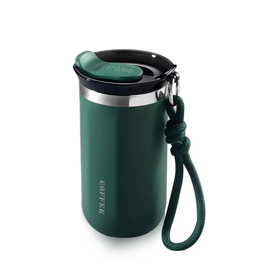 Thermos-Wasserflasche, isolierter Vakuumbecher, Edelstahlbecher, Thermo-Kaffeebecher mit Deckel, hält kalte und heiße Getränke, doppelwandig