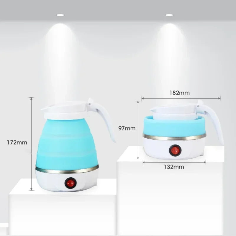 220V 0.6L Mini Folding Kettle Portable Water Heater 600W Silicone Compression Electric Kettle Home Kettle Easy To Travel