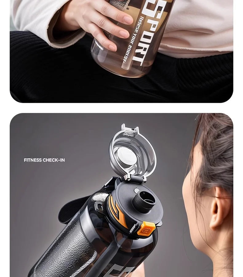 GIANXI Sport Water Bottle Large Capacity Thickened Cups Outdoor One Cover Double Drink Portable Sealed Leak-Proof Drinkware