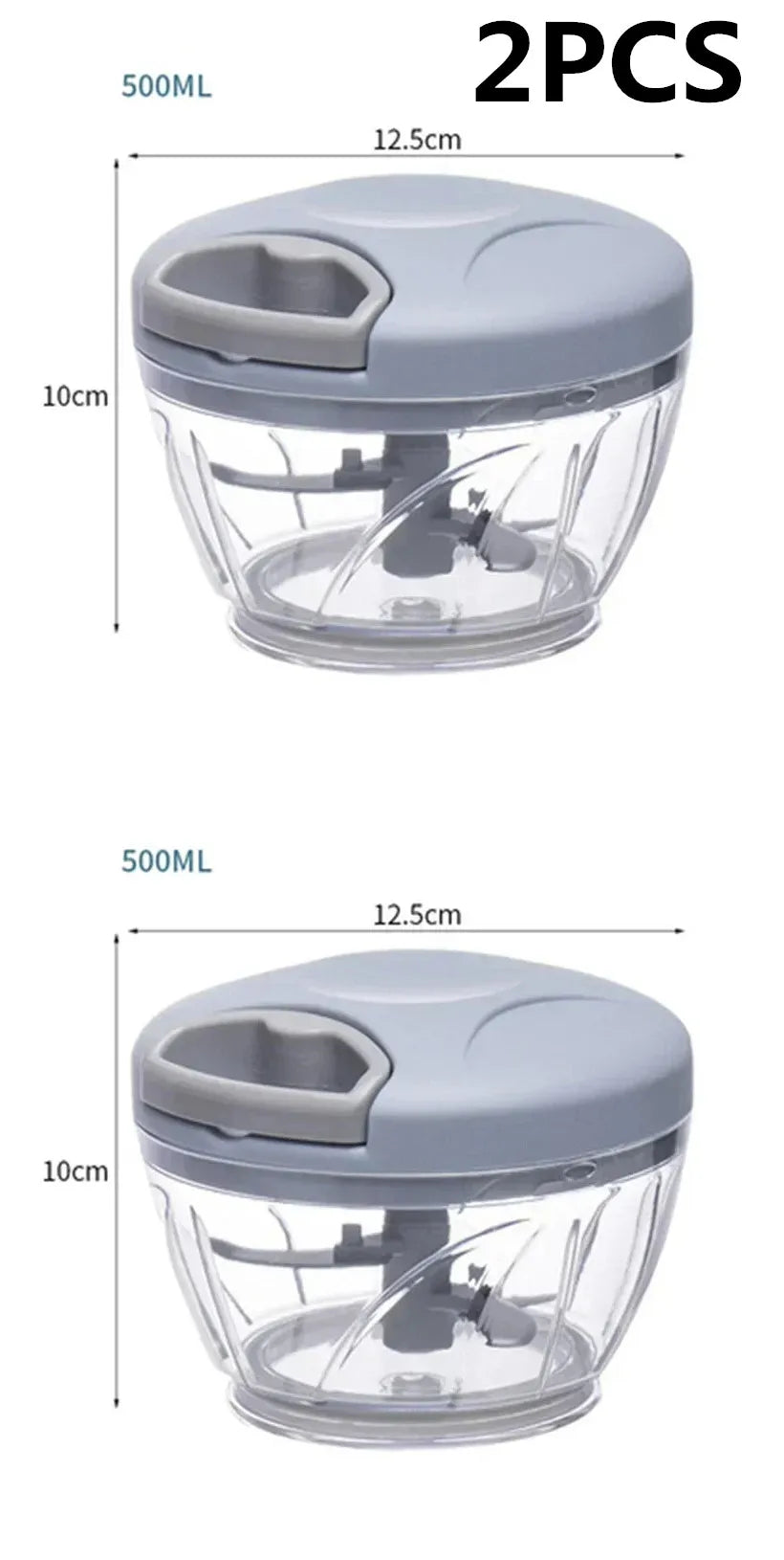 500/900 ml Knoblauchhacker, manuell drehbar, Gemüseschneider, Zerkleinerer, Schneidemaschine, Obst- und Knoblauchbrecher, Küchenhelfer, Mixer, Fleischwolf