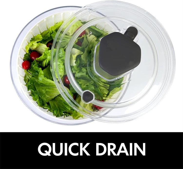 LMETJMA 6.3 QT Salad Spinner Large Lettuce Dryer Spinner One-handed Easy Press Large Vegetable Dryer Salad Mixer Washer JT251