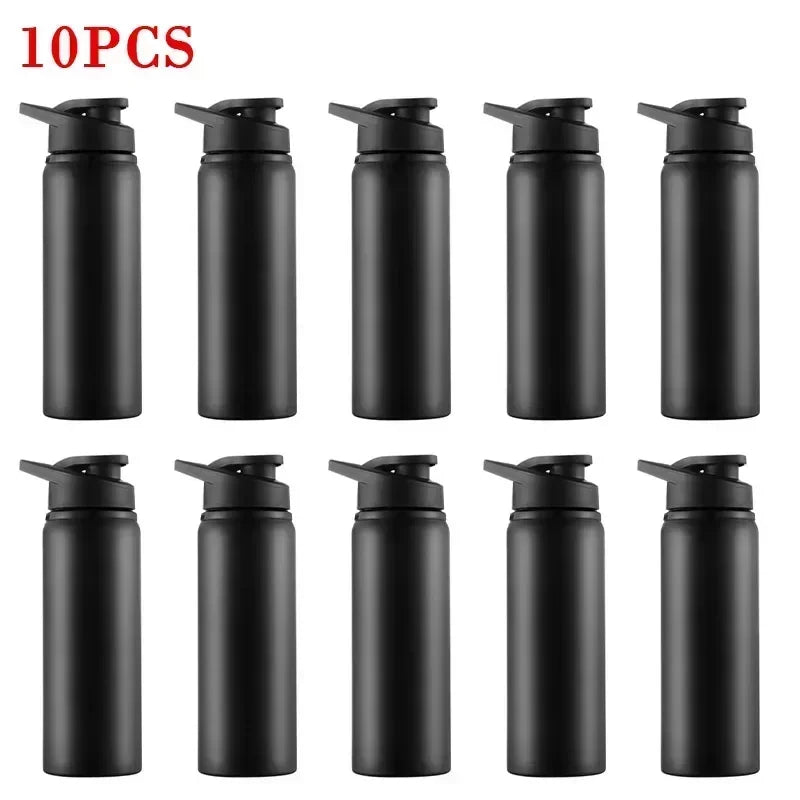 1-15PCS Portable Stainless Steel Bicycle Water Bottle Straight Drinking Outdoors Sports Travel Kettle Metal Water Bottle