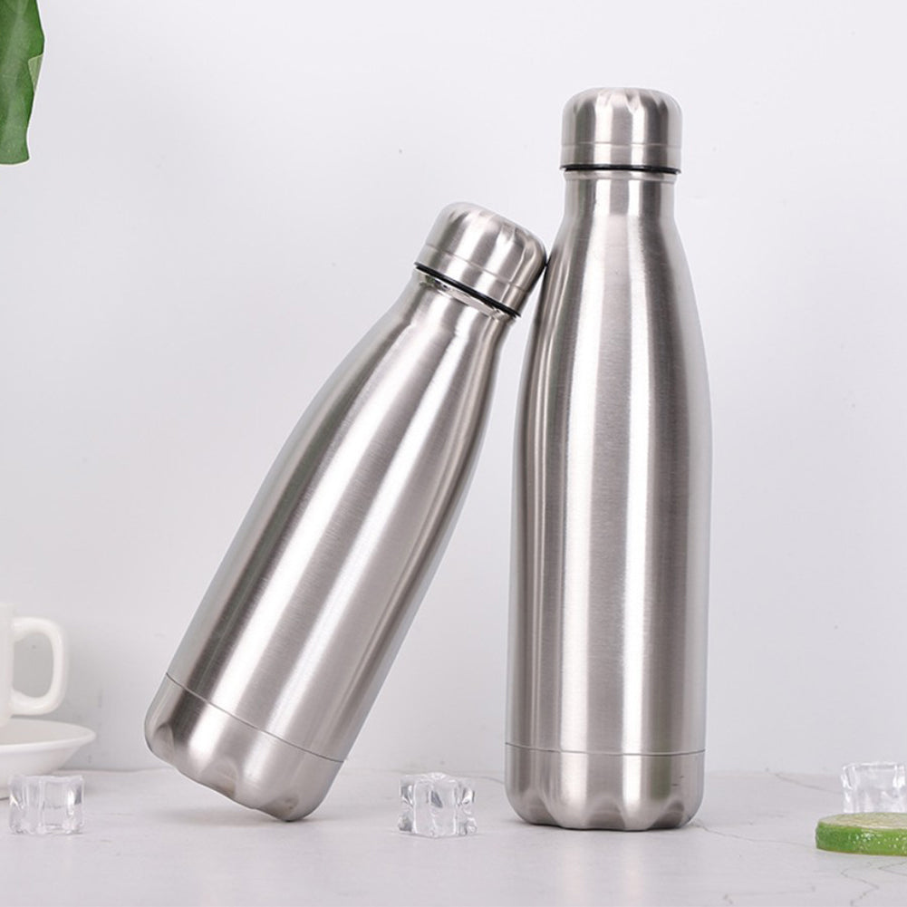 500/750/1000ml Portable Outdoor Water Bottle Food Grade Stainless Steel Single Wall Leakproof Vacuum Cup Hot Cold Water Bottle - Gabriel