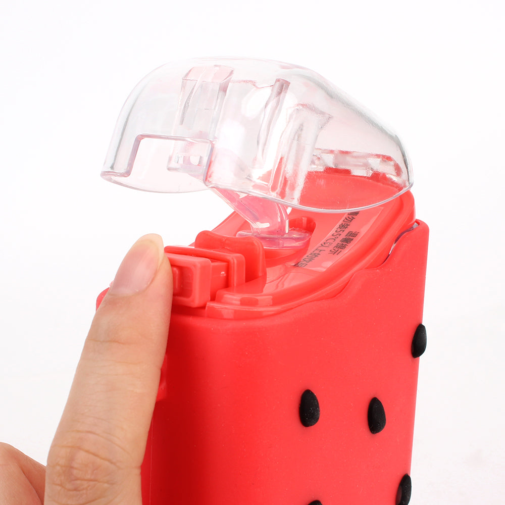 Water Bottle With Straw Portable Children's Water Bottles Creative Square Watermelon Cup Cartoon Cute Leakproof Children Kettle