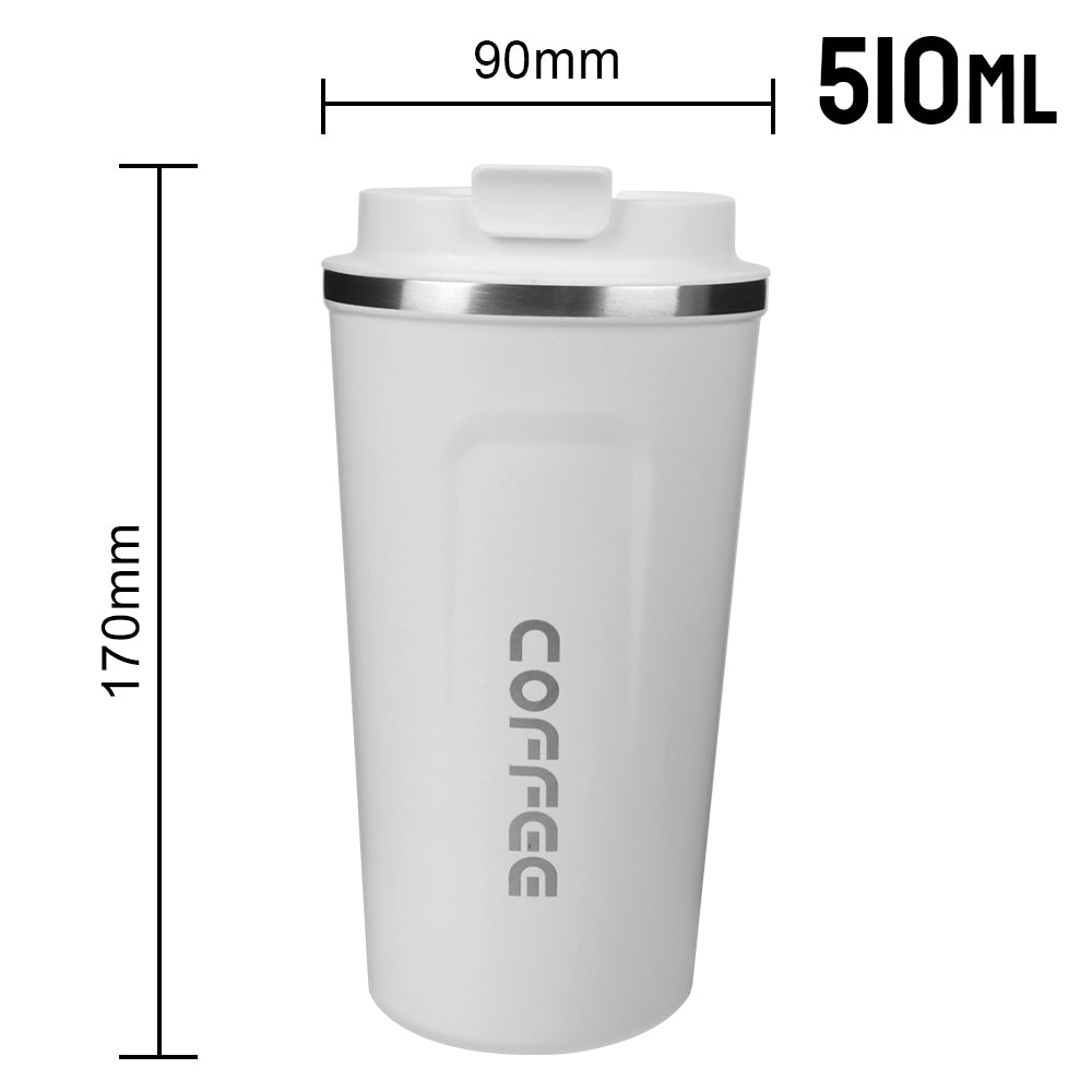 Thermo Cafe Kaffeebecher Auto Thermosbecher 380/510ML Auslaufsicher Reise Thermobecher für Tee Wasser Kaffee Doppel Edelstahl