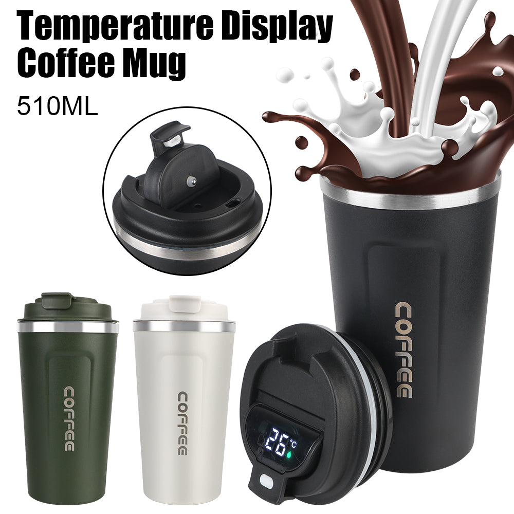 Thermo Cafe Coffee Mug 510ML Thermal Mug Temperature Display for Tea Water Coffee Car Thermos Mug Leak_Proof Travel Thermo Cup